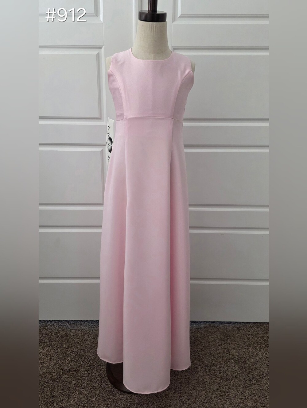 Girls Simple Sleeveless Pink Formal Dress